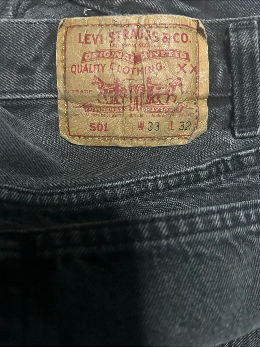 Vintage Levis 501 XX Jeans Mens Size 33x32 (31x30) Black Made in USA